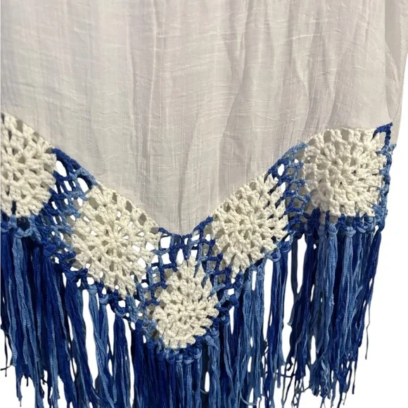 Kendall & Kylie White and Blue Crochet Swim Coverup NWT - Picture 5 of 7